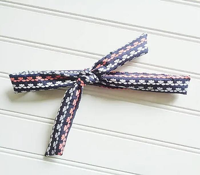 Lois Skinny Headband - Gray, White and Coral Stripes on Navy
