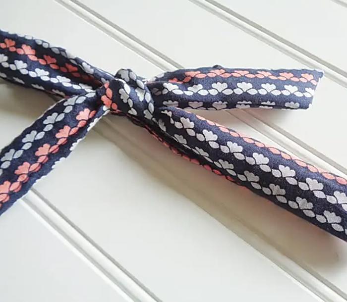 Lois Skinny Headband - Gray, White and Coral Stripes on Navy
