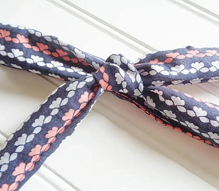 Lois Skinny Headband - Gray, White and Coral Stripes on Navy