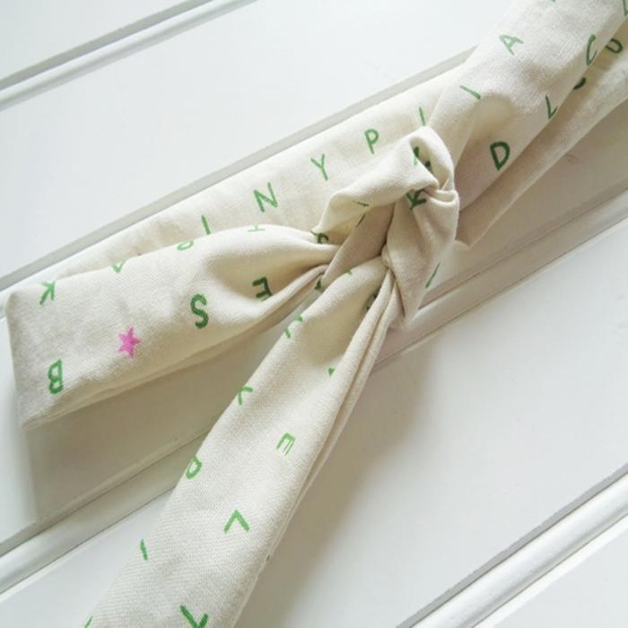 Lois Skinny Headband - Green Alphabet