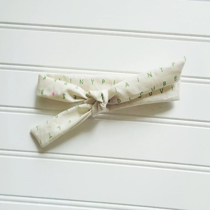 Lois Skinny Headband - Green Alphabet