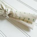 Lois Skinny Headband - Green Alphabet
