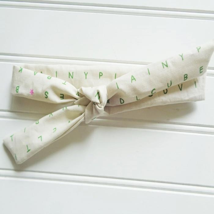 Lois Skinny Headband - Green Alphabet