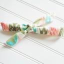  Lois Skinny Headband - Green, Teal and Coral Pattern