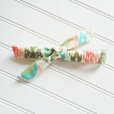 Lois Skinny Headband - Green, Teal and Coral Pattern