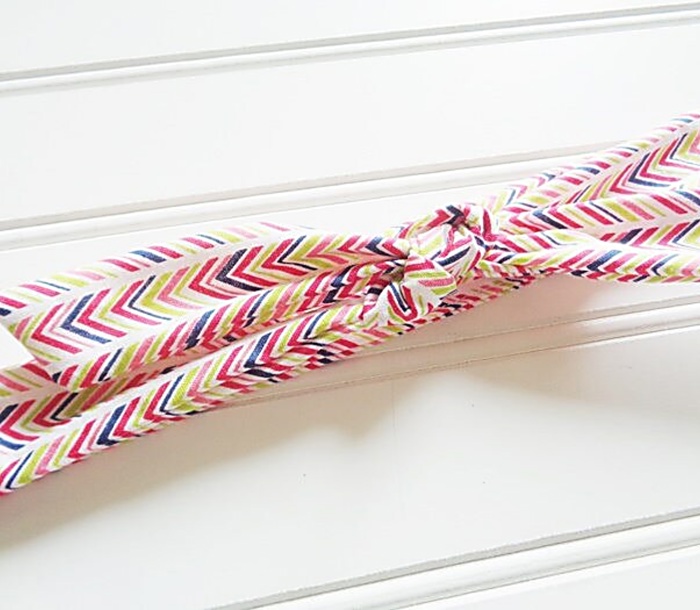 Lois Skinny Headband - Pink, Blue and Lime Chevron