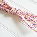  Lois Skinny Headband - Pink, Blue and Lime Chevron