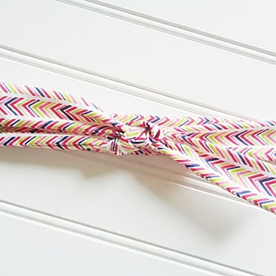 Lois Skinny Headband - Pink, Blue and Lime Chevron