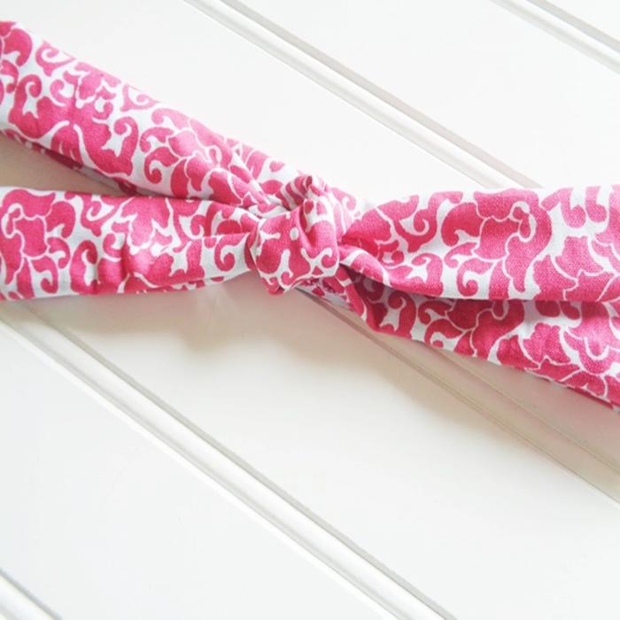 Lois Skinny Headband - Red Floral on Blue