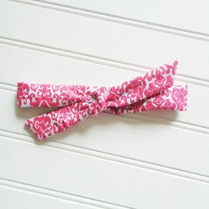 Lois Skinny Headband - Red Floral on Blue