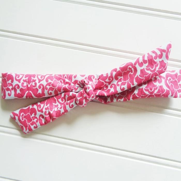 Lois Skinny Headband - Red Floral on Blue