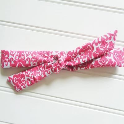 Lois Skinny Headband - Red Floral on Blue