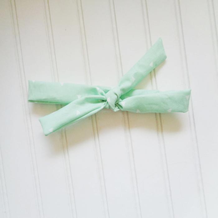 Lois Skinny Headband - Triangles on Mint