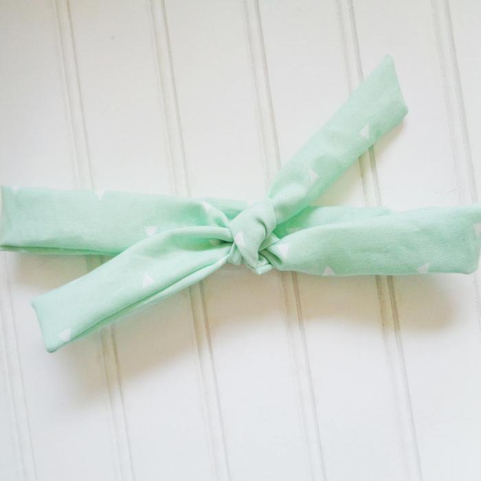 Lois Skinny Headband - Triangles on Mint