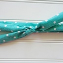 Lois Skinny Headband - White Dots on Teal