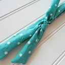  Lois Skinny Headband - White Dots on Teal