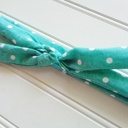  Lois Skinny Headband - White Dots on Teal