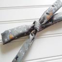  Lois Skinny Headband - X's on Gray