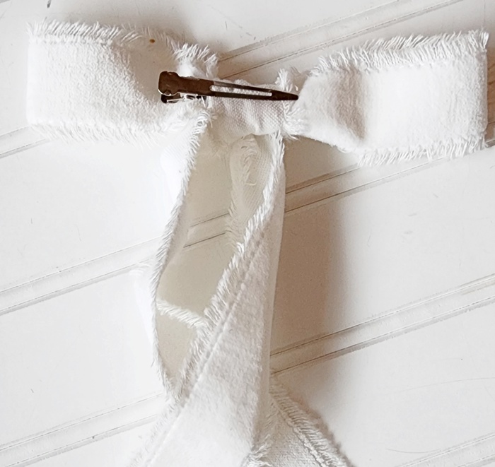 Hair Bows - White Velvet