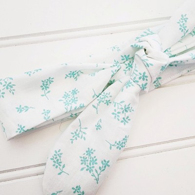 Donna Knotted Headband - Teal Flowers