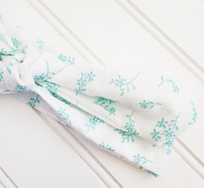 Donna Knotted Headband - Teal Flowers