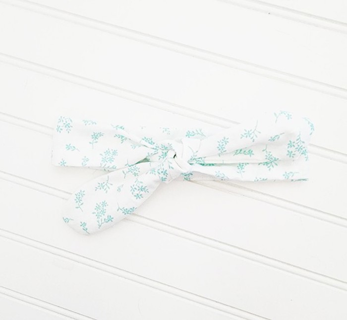 Donna Knotted Headband - Teal Flowers