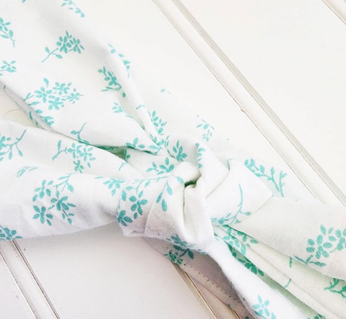 Donna Knotted Headband - Teal Flowers
