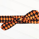  Donna Knotted Headband - Orange and Black Argyle