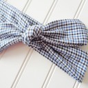  Donna Knotted Headband - Black and Blue Check