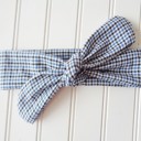  Donna Knotted Headband - Black and Blue Check