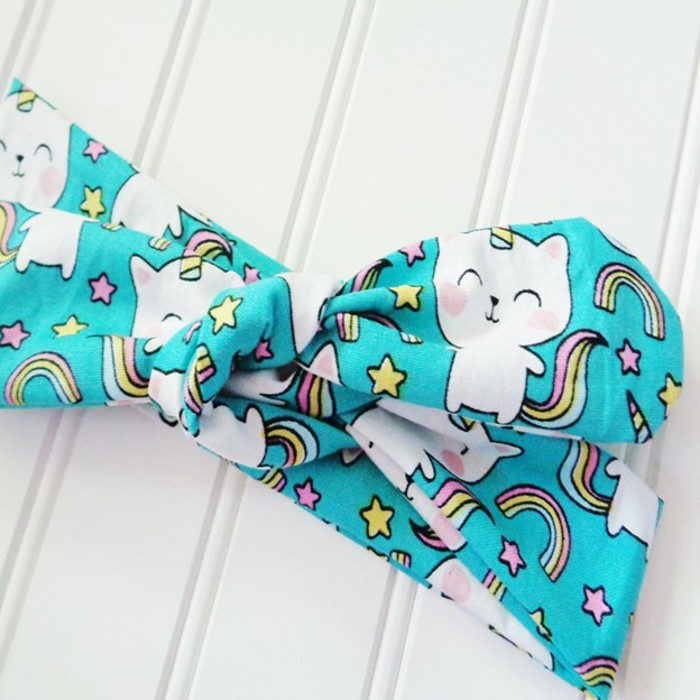 Donna Knotted Headband - Rainbow Uni-Kitty
