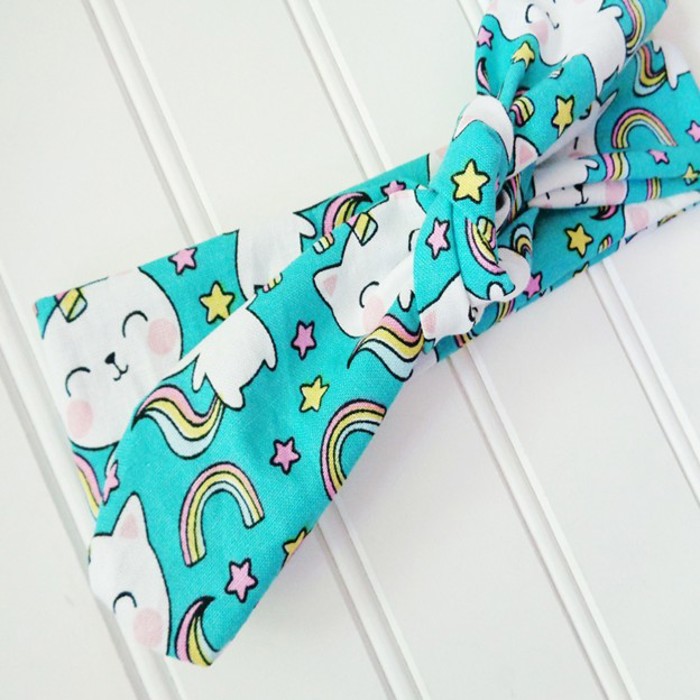 Donna Knotted Headband - Rainbow Uni-Kitty
