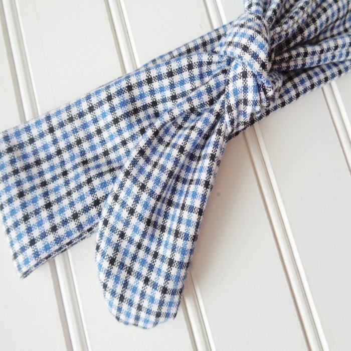 Donna Knotted Headband - Black and Blue Check
