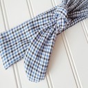  Donna Knotted Headband - Black and Blue Check