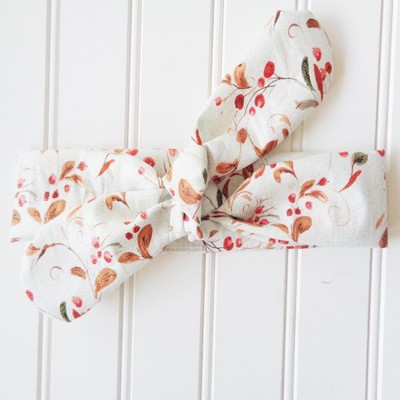 Donna Knotted Headband - Gold Berries and Leaves on Mint