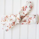  Knotted Headband - Gold Berries and Leaves on Mint