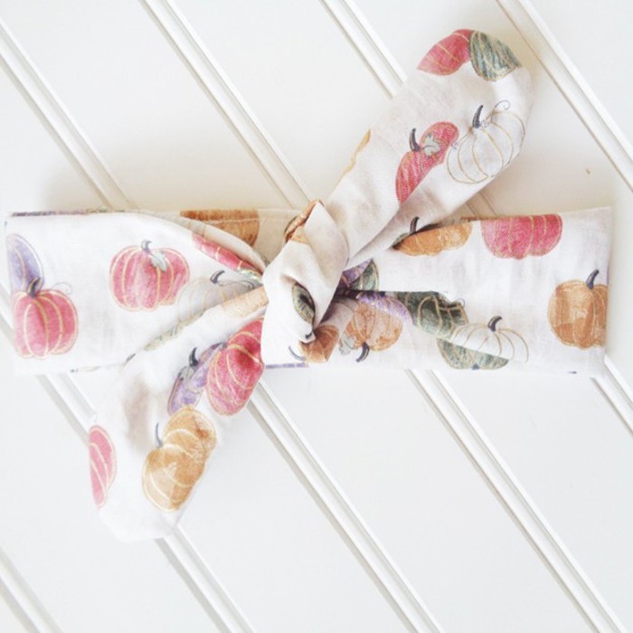 Donna Knotted Headband - Autumn Gold Pumpkins
