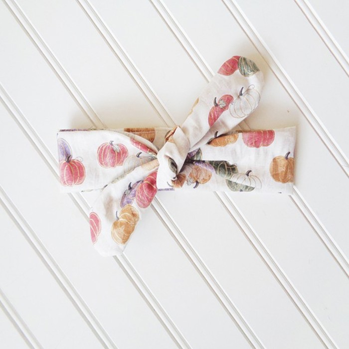Donna Knotted Headband - Autumn Gold Pumpkins