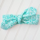 Donna Knotted Headband - White Flowers on Teal