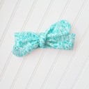  Donna Knotted Headband - White Flowers on Teal