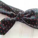  Donna Knotted Headband - Orange Dots on Black