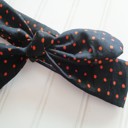  Donna Knotted Headband - Orange Dots on Black