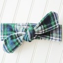  Donna Flannel Knotted Headband - Navy and Green Plaid