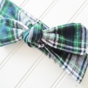  Donna Flannel Knotted Headband - Navy and Green Plaid