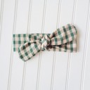  Knotted Headband - Green and Tan Gingham