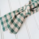  Knotted Headband - Green and Tan Gingham