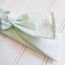  Pompom Knotted Headband - Mint Lines