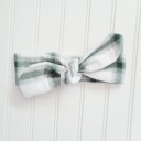  Donna Flannel Knotted Headband - Green and White Plaid