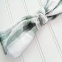  Donna Flannel Knotted Headband - Green and White Plaid