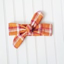  Donna Flannel Knotted Headband - Orange and Berry Plaid